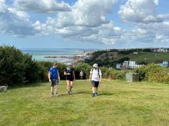 On the top after a short steep climb out of Hastings